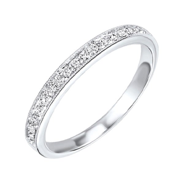 10kt white gold & diamond classic book stackable fashion ring  - 1/8 ctw