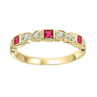 14ky mix bezel ruby band 1/12ct, se6025g4-4w