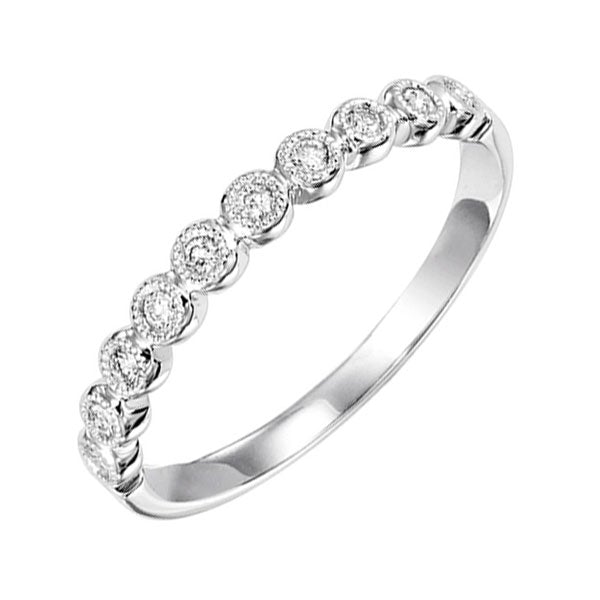 14kt white gold & diamond classic book stackable fashion ring  - 1/8 ctw