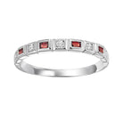 10kw mix bezel garnet band 1/12ct