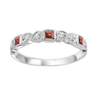 10kw mix bezel garnet band 1/10ct