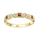 10ky mix bezel garnet band 1/10ct