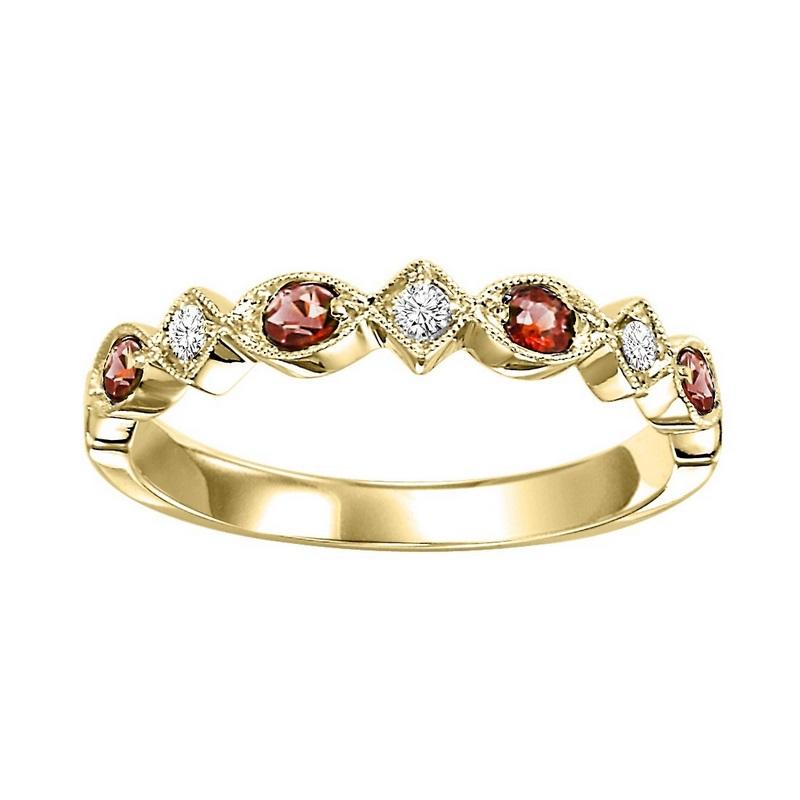 14ky mix prong garnet band 1/20ct, rg71634-4wb