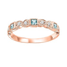 14kr mix bezel aquamarine band 1/12ct, se7010g3-4w