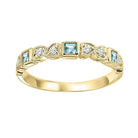 14ky mix bezel aquamarine band 1/12ct, se7020g3-4w