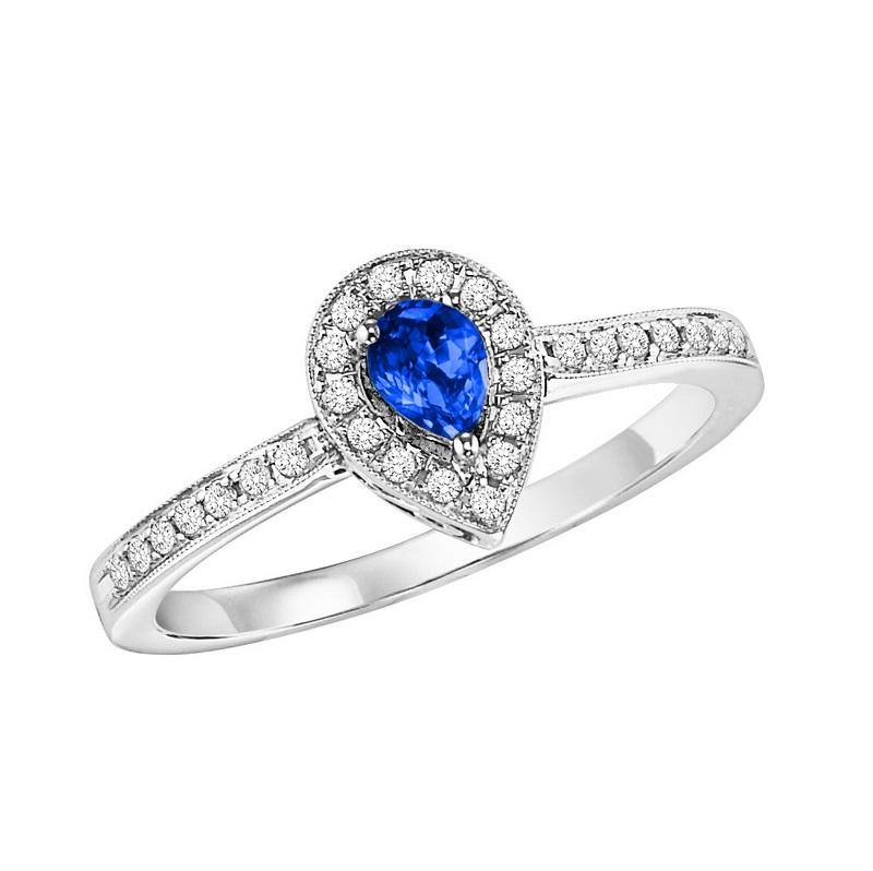 14kw color ens halo prong sapphire ring 1/6ct, rg71825-4wc