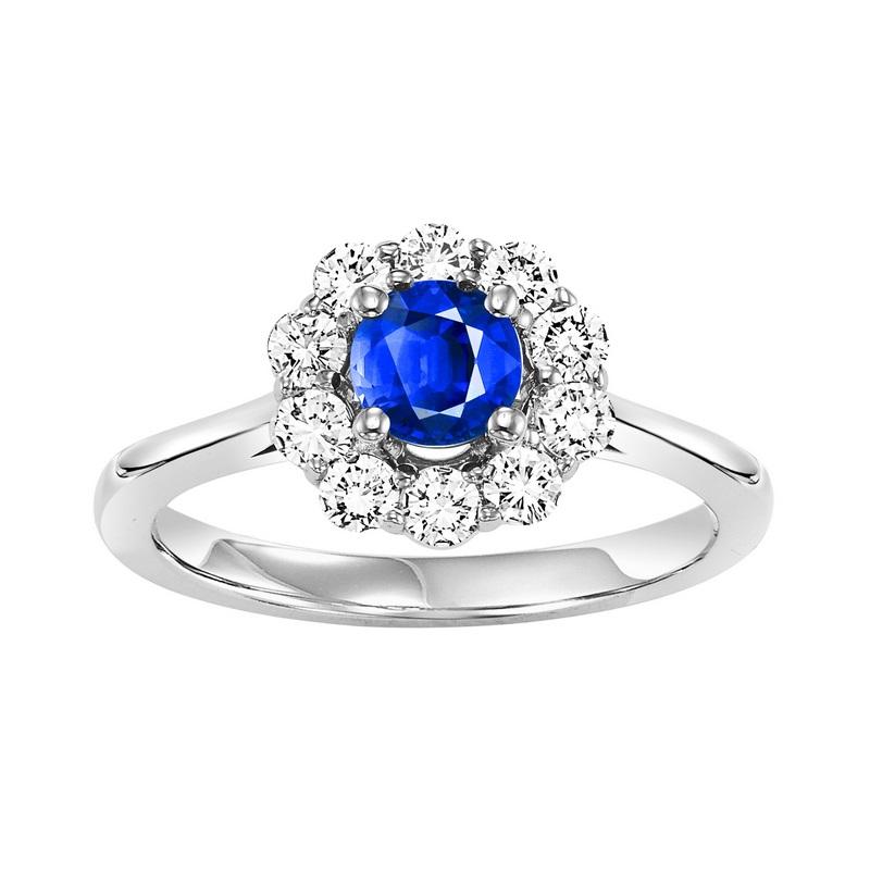14kw color ens halo prong sapphire ring 1/2ct, h130-7-4wc