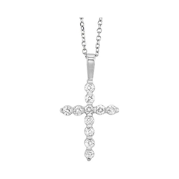 14kt white gold & diamond classic book cross pendants neckwear pendant  - 1/4 ctw