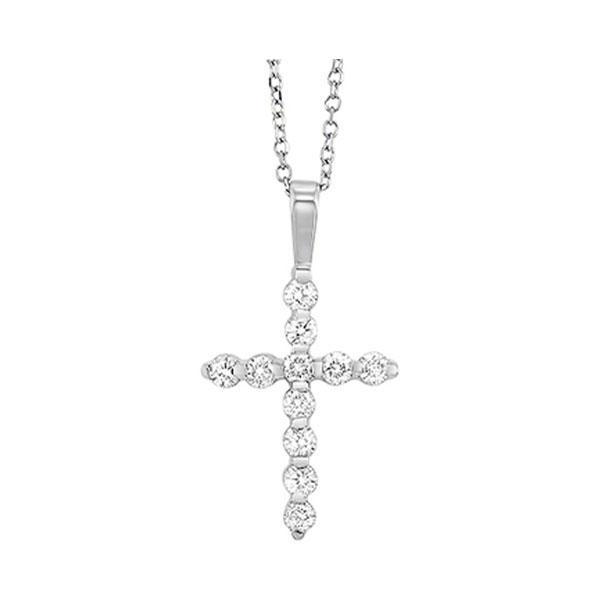 14kt white gold & diamond classic book cross pendants neckwear pendant  - 1/3 ctw