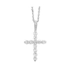 14kt white gold & diamond classic book cross pendants neckwear pendant  - 1/2 ctw