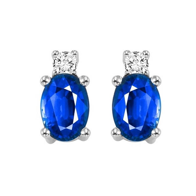 14kw color ens prong sapphire earrings 1/14ct, h946-10-4wc