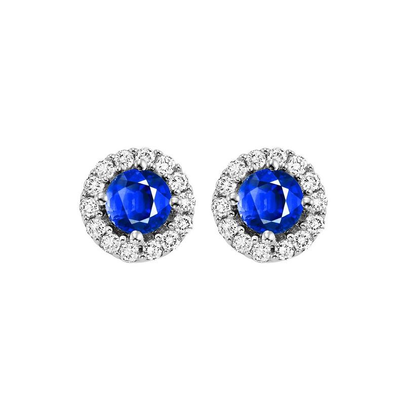 14kw color ens halo prong sapphire earrings 1/7ct, fb1165-1wc