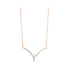 14kt pink gold & diamond stunning neckwear necklace   - 1/3 ctw