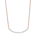 diamond curved bar link necklace in gold (1/4 carat)