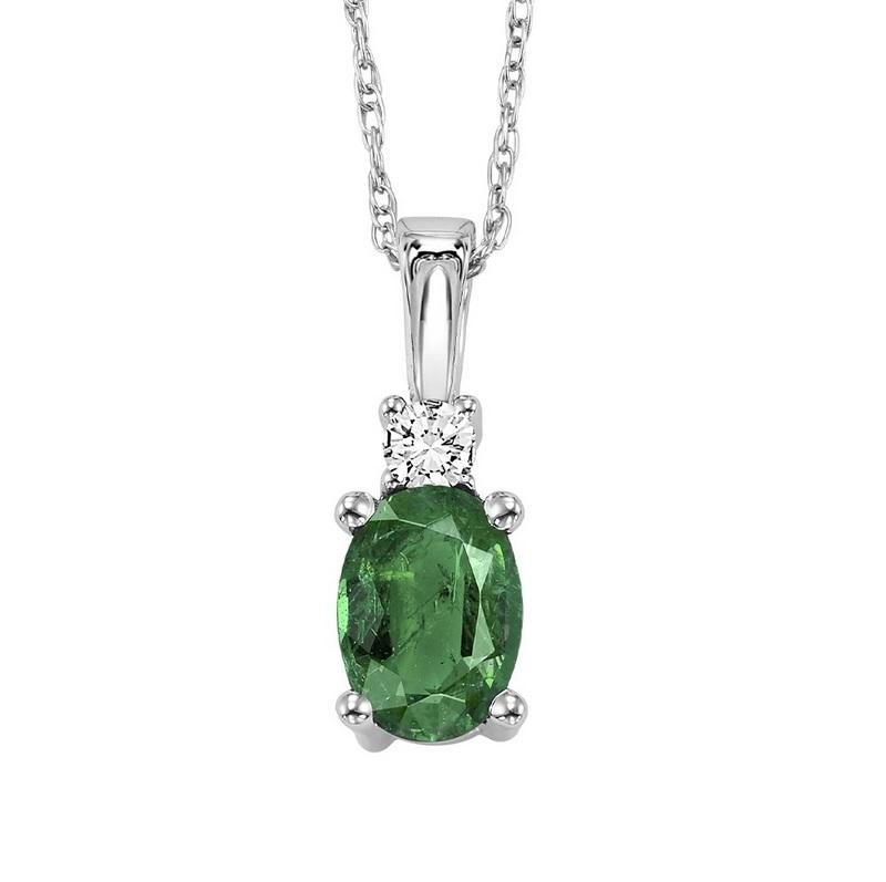14kw color ens prong emerald necklace 1/25ct, fb1151-4wf
