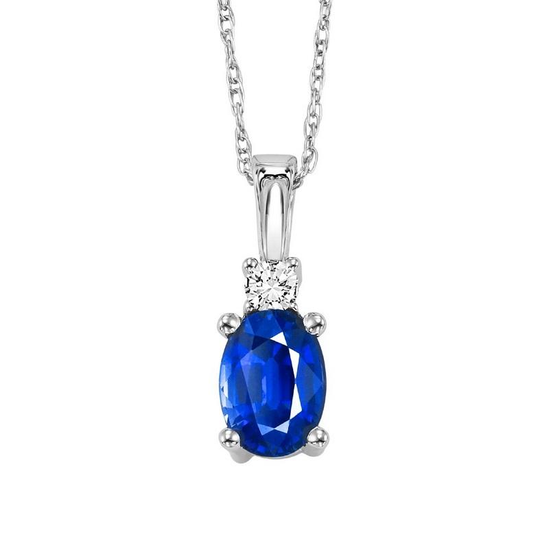 14kw color ens prong sapphire necklace 1/25ct, fb1153-4wf