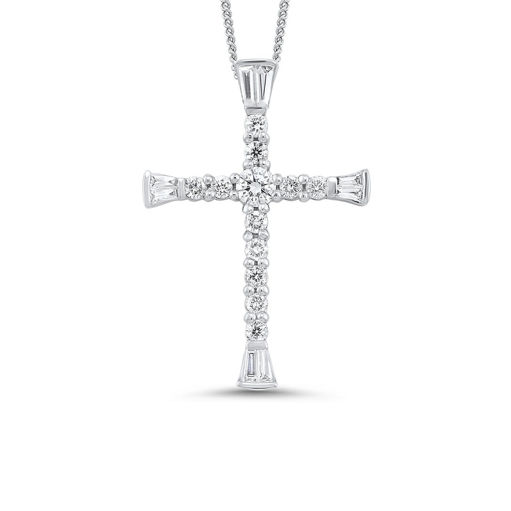 14kw cross prong diamond necklace 3/8ct, fr1241-4w