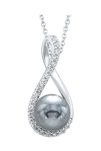 silver (slv 995) diamond stunning neckwear pendant   - 1/10 ctw