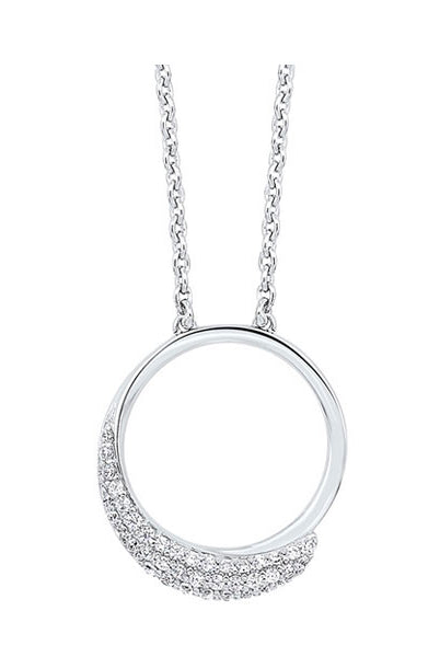 silver (slv 995) diamond stunning neckwear pendant  - 3/8 ctw