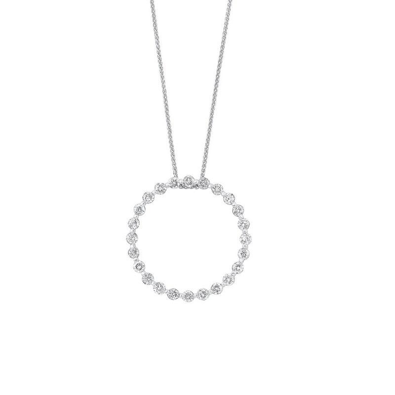 14kw single prong diamond necklace 1ct, ejc1005-4wc