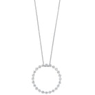 diamond eternity circle floating pendant necklace in 14k white gold (1ctw)