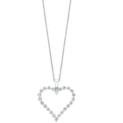 diamond open heart pendant necklace in 14k white gold (1 ctw)