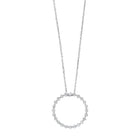 diamond eternity circle floating pendant necklace in 14k white gold (1/2ctw)