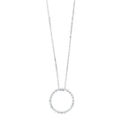 diamond eternity circle floating pendant necklace in 14k white gold (1/4ctw)