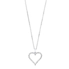 diamond open heart pendant necklace in 14k white gold (1/4ctw)