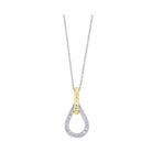 14kt white & yellow gold & diamond love crossing neckwear pendant  - 1/6 ctw