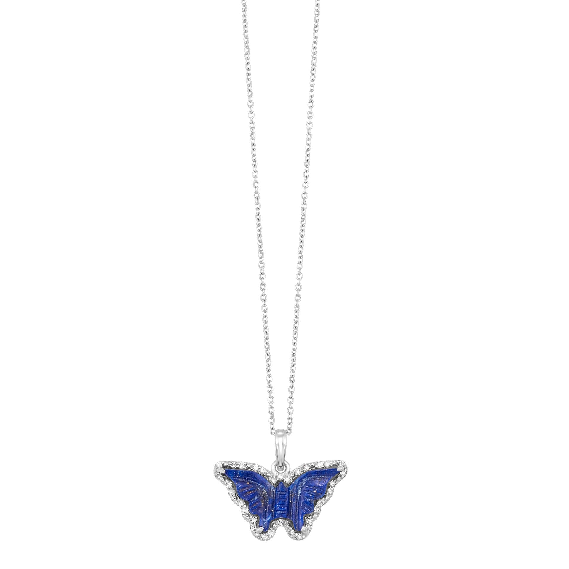 Top Diamond Sterling Silver Butterfly Pendant