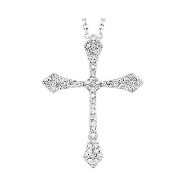 14kt white gold & diamond classic book cross pendants neckwear pendant   - 1/4 ctw