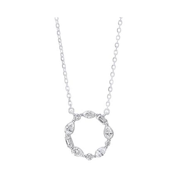 14kt white gold & diamond stunning neckwear pendant  - 1/4 ctw