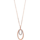 diamond double eternity oval anniversary pendant necklace in gold (1/10ctw)