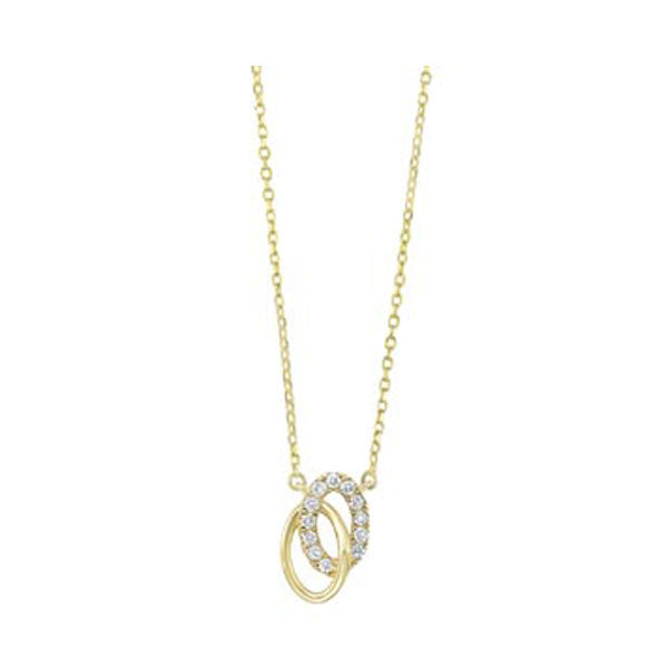 14kt yellow gold & diamond stunning neckwear pendant  - 1/10 ctw