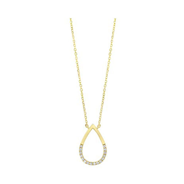 14kt yellow gold & diamond stunning neckwear pendant  - 1/10 ctw