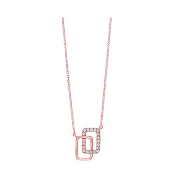 14kt pink gold & diamond stunning neckwear pendant  - 1/10 ctw