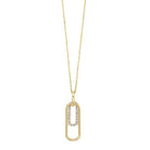 diamond double tag pendant necklace in gold (1/10ctw)