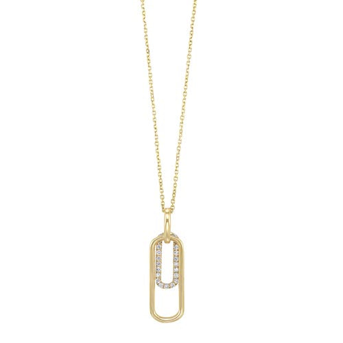 diamond double tag pendant necklace in gold (1/10ctw)