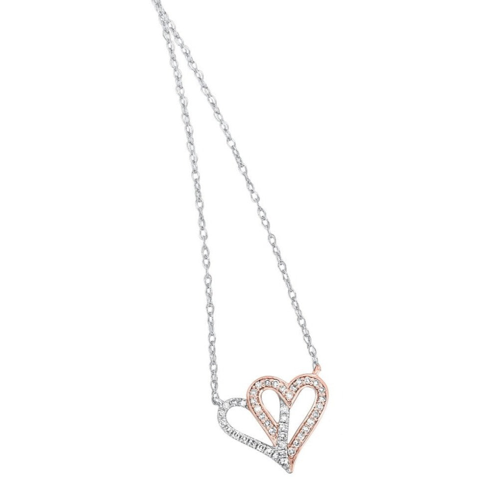 Buy Jewellery Silver Plated double heart Pendant for girls With Chain  Online at Best Price | Od