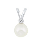 14kw cultured pearl necklace 1/30ct, fe4022-1wdwt