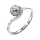 silver (slv 995) diamond sparkle fashion ring   - 1/10 ctw