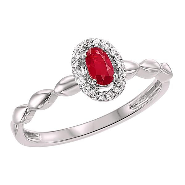 10kw color ens prong ruby ring 1/14ct, fr1073-4wd