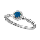 10kw color ens prong sapphire ring 1/15ct, fr1263-1yd