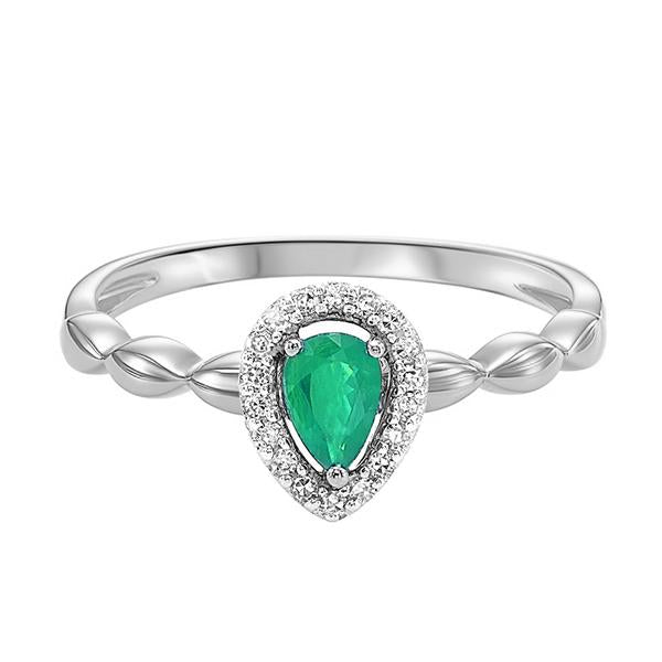 10kw color ens prong emerald ring 1/14ct, fr1030-1wd