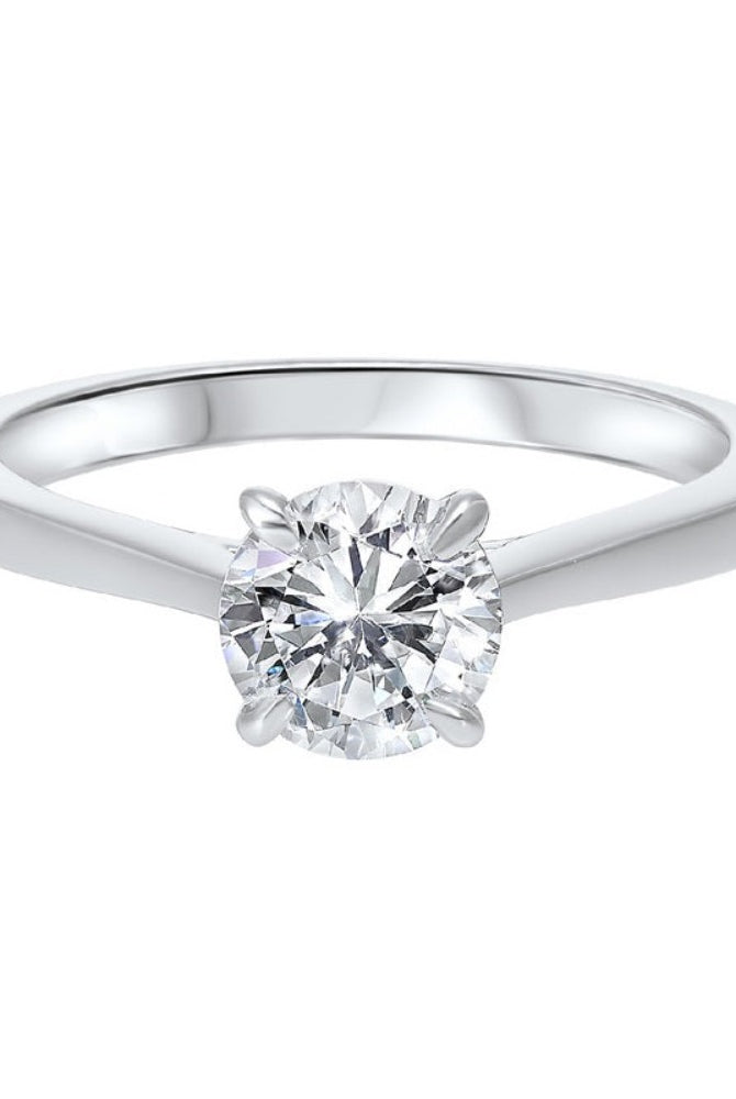 diamond round classic solitaire engagement ring in 14k white gold (1/3ctw)