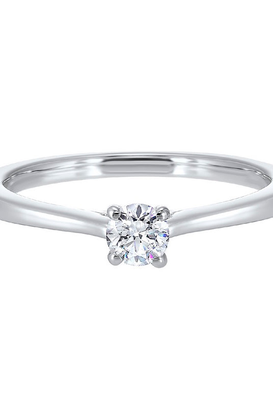 diamond round classic solitaire engagement ring in 14k white gold (1/2ctw)