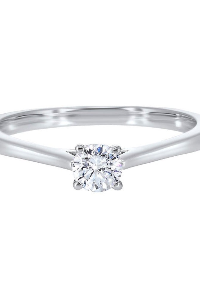 diamond round classic solitaire engagement ring in 14k white gold (3/4ctw)