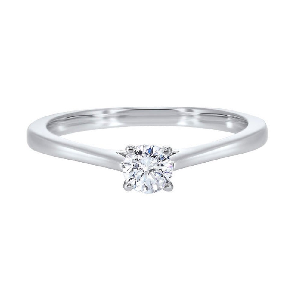 diamond round classic solitaire engagement ring in 14k white gold (3/4ctw)
