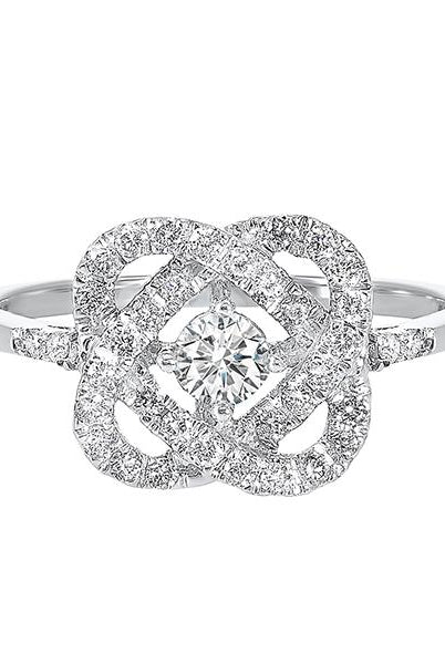 diamond infinity love heart knot promise ring in 14k white gold (1/2ctw)